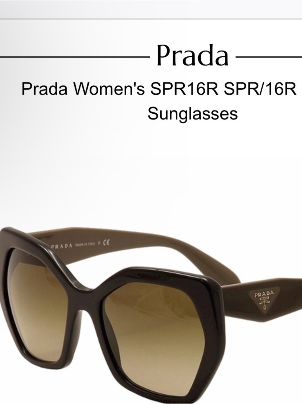 Prada Brown Gradient Oversized Women's Sunglasses